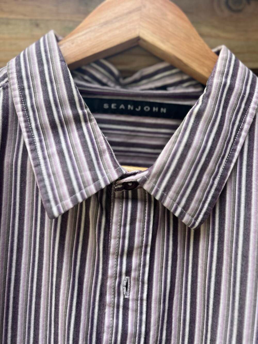 Sean John Men's Long Sleeve Striped Button Down Shirt